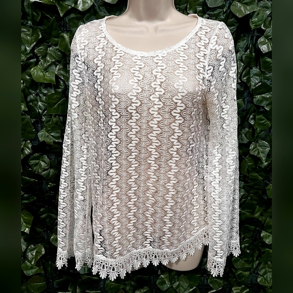 Long Sleeve Sheer Top - Picture 1 of 3